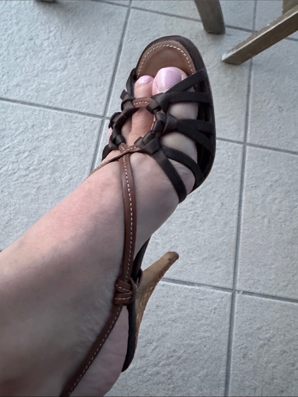 Prada Brown Leather Woven Strappy Heels with Gold Buckles - Picture 3 of 3